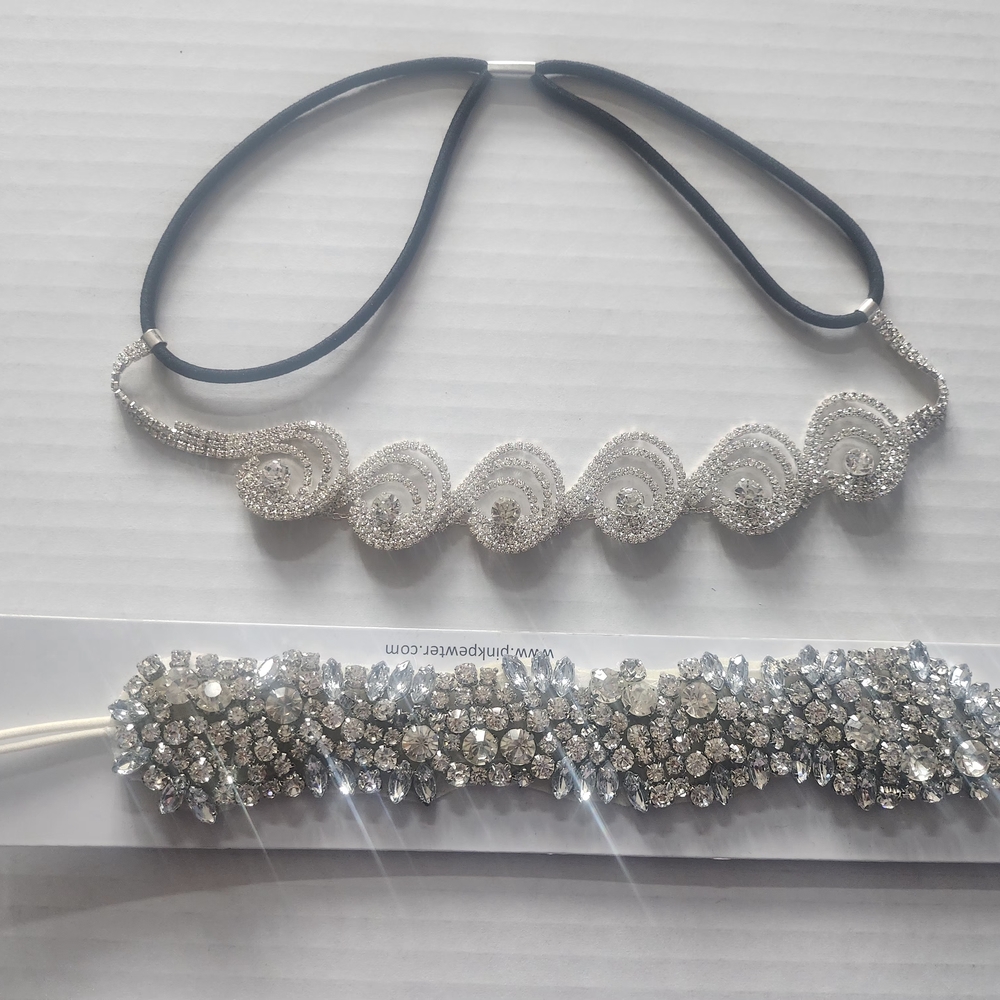 Elegant Silver Beaded Headband